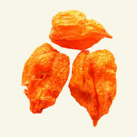 Dried Orange Habanero Chillies (Home Grown)