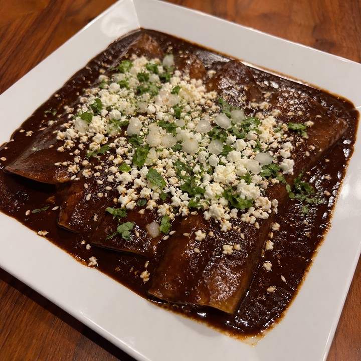 Enchiladas with Mole Sauce (chicken or bean)