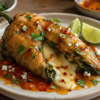 Crispy Chilli Rellenos with Hot Honey Drizzle