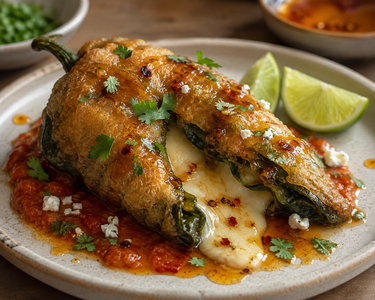 Crispy Chilli Rellenos with Hot Honey Drizzle