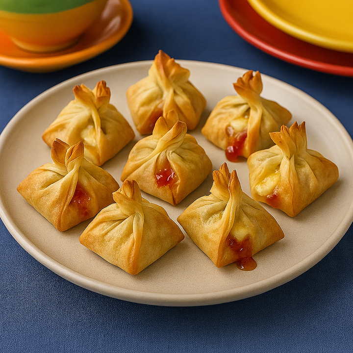 Chilli Jam and Brie Filo Parcel Canapes
