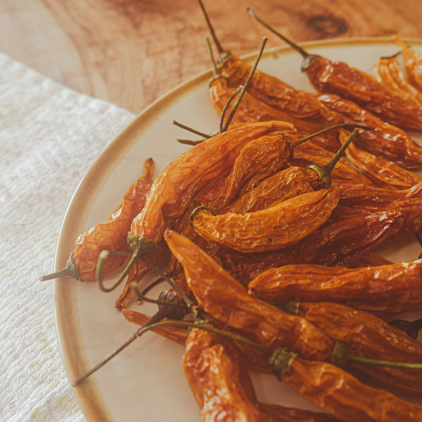Dried Aji Limon Chillies (Home Grown)