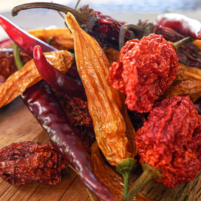 Dried Mixed Chillies (Home Grown)