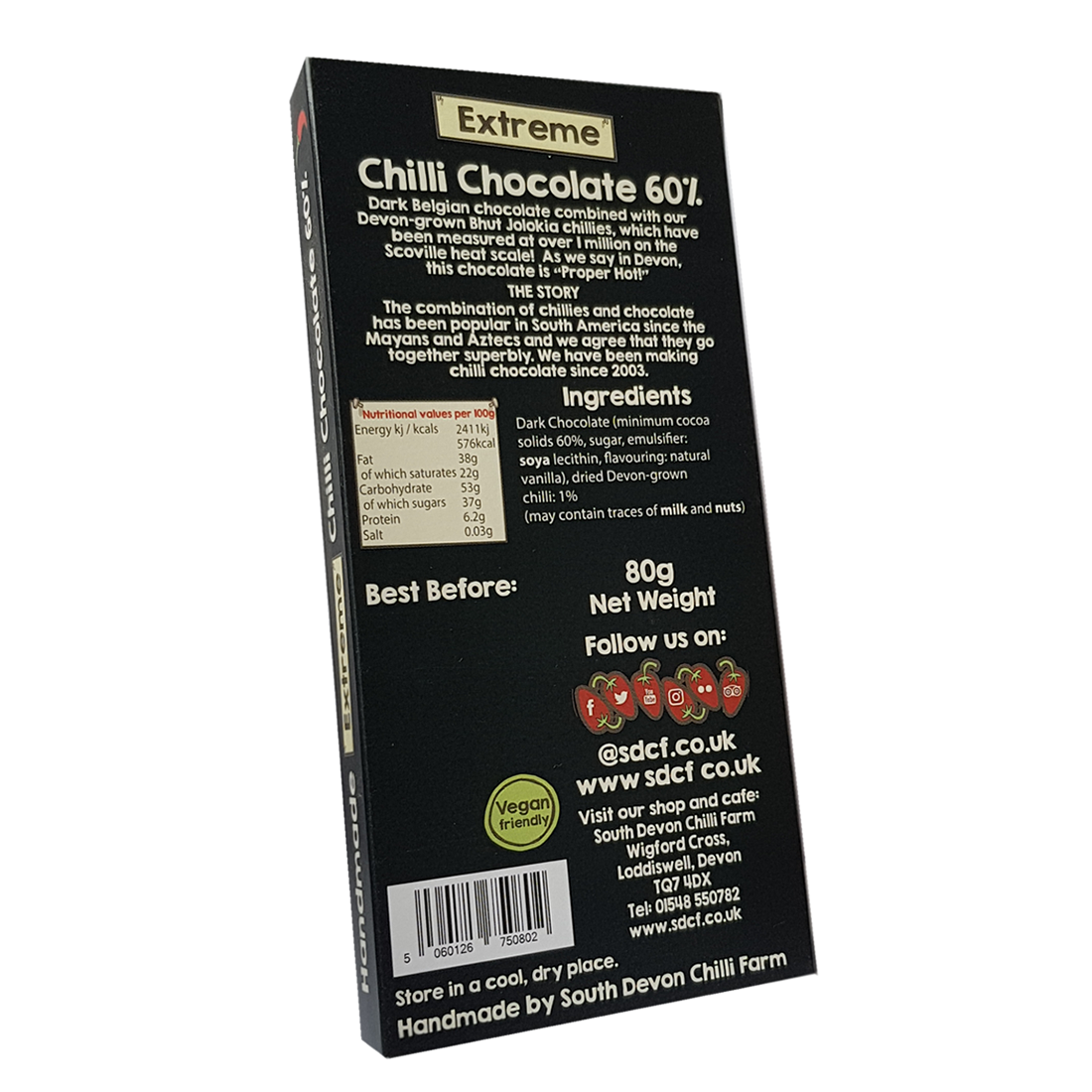 Extreme Chilli Chocolate (80g Box)